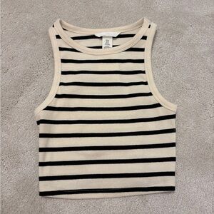H&M Striped Sleeveless Crop Top